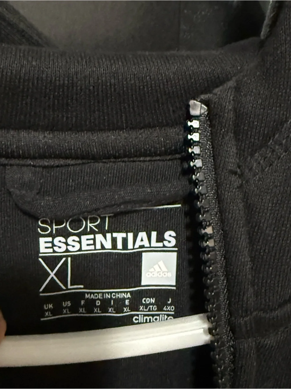 adidas Black Hooded Performance Jacket with White Stripes
